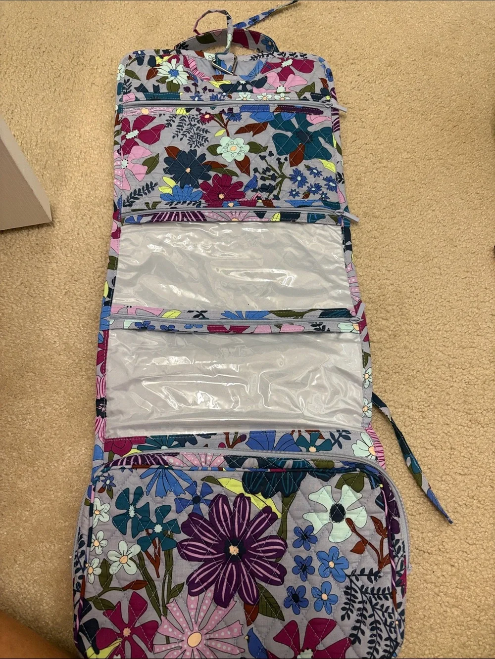 Vera Bradley Floral Zippered Travel Organizer with Clear Pockets